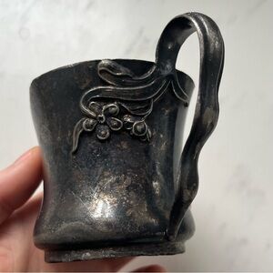 Art Nouveau Silver-Plated Shaving Mug.